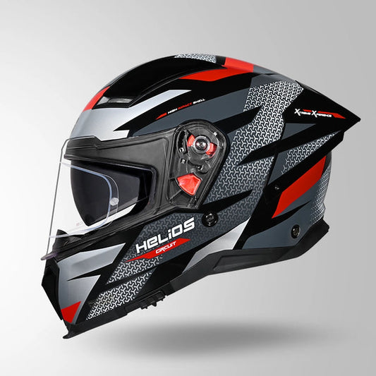STUDDS HELIOS D2 CIRCUIT HELMET Gloss Grey Red