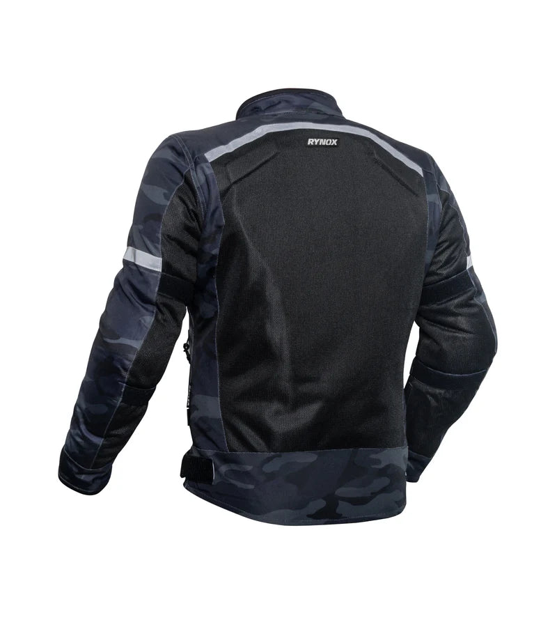Rynox Urban X Riding Jacket – Grey Mesh Camo Blue