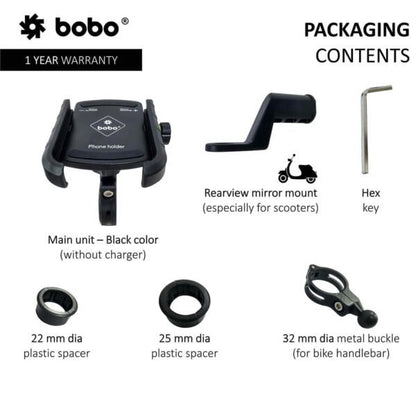 BOBO BM4 Jaw-Grip Bike Phone Holder Motorcycle Mobile Mount