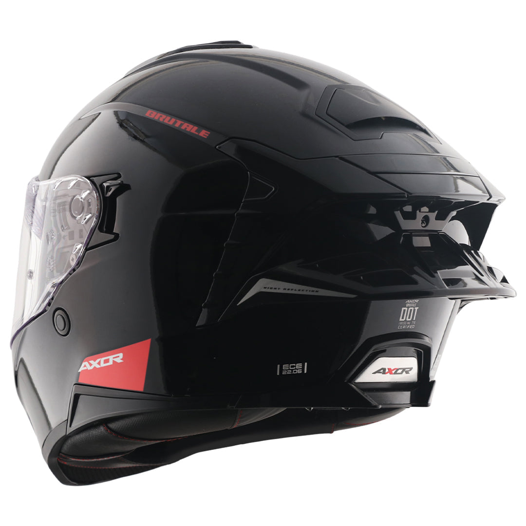 Axor Brutale Solid Black Dual Spoiler Helmet