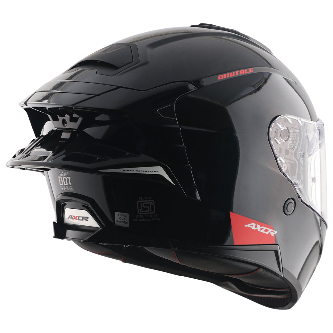 Axor Brutale Solid Black Dual Spoiler Helmet