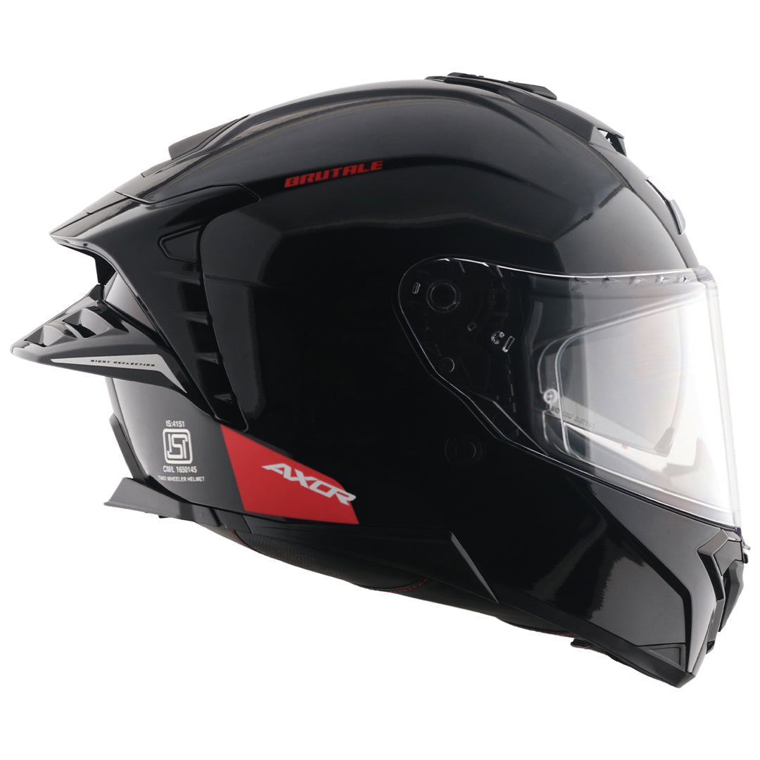 Axor Brutale Solid Black Dual Spoiler Helmet