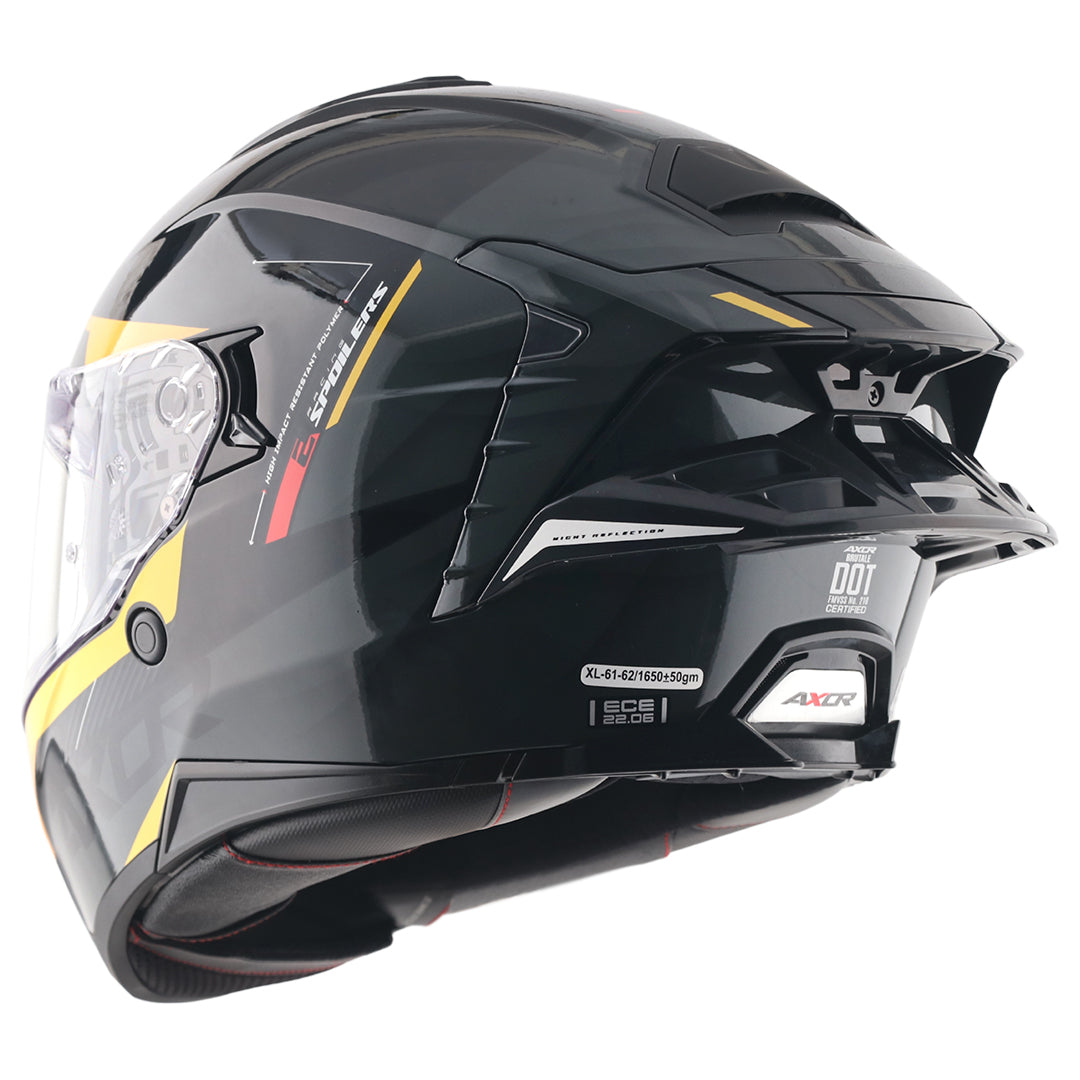 Axor Brutale Kryptic Dual Spoiler Helmet Black Yellow