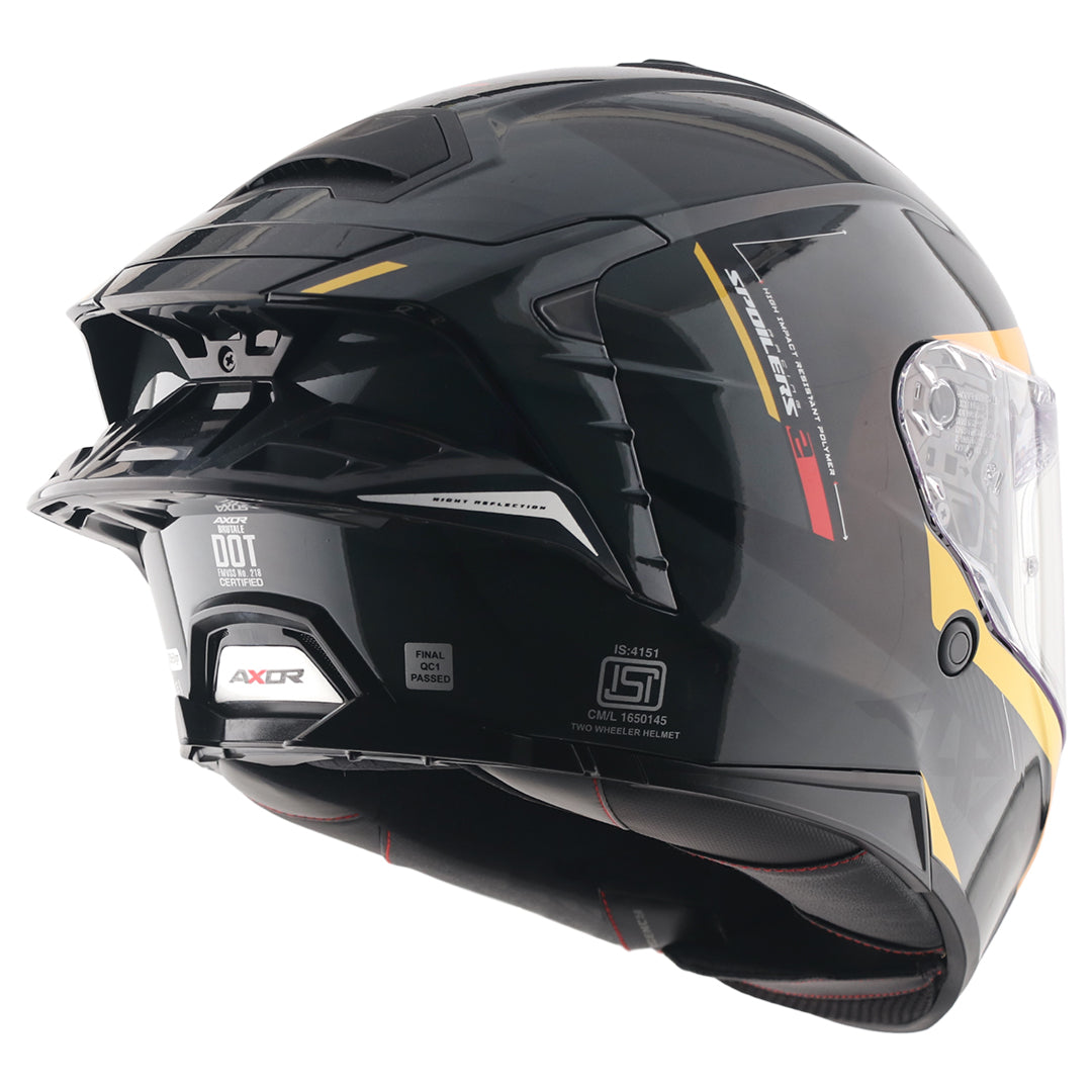 Axor Brutale Kryptic Dual Spoiler Helmet Black Yellow