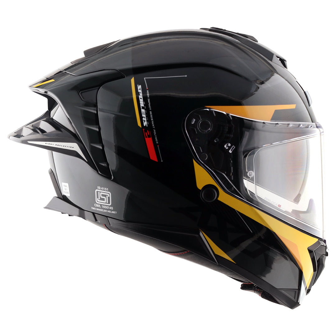 Axor Brutale Kryptic Dual Spoiler Helmet Black Yellow