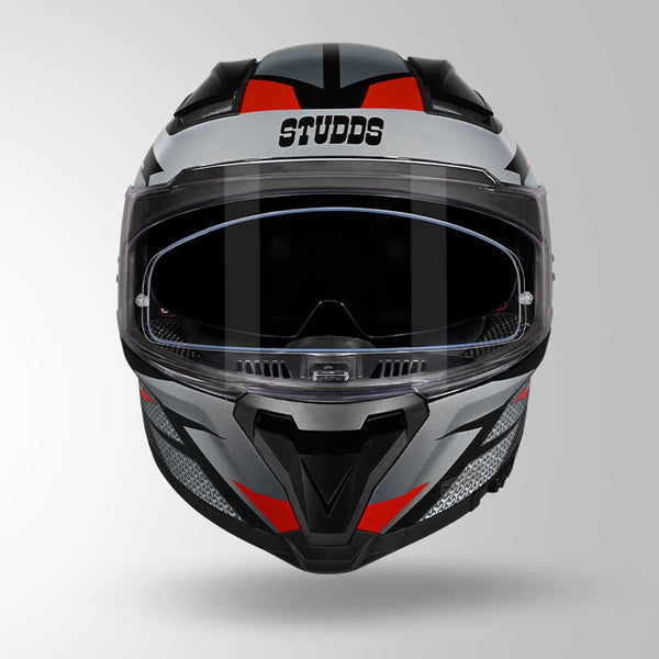 STUDDS HELIOS D2 CIRCUIT HELMET Gloss Grey Red