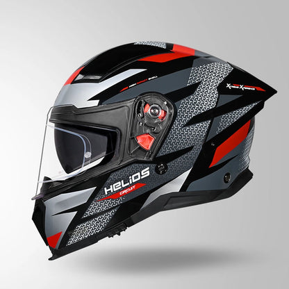STUDDS HELIOS D2 CIRCUIT HELMET Gloss Grey Red
