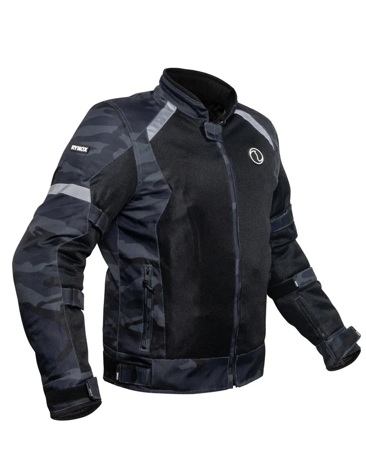 Rynox Urban X Riding Jacket – Grey Mesh Camo Blue