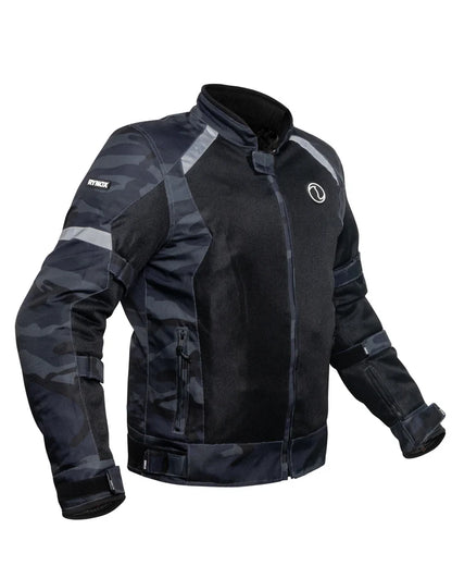 Rynox Urban X Riding Jacket – Grey Mesh Camo Blue