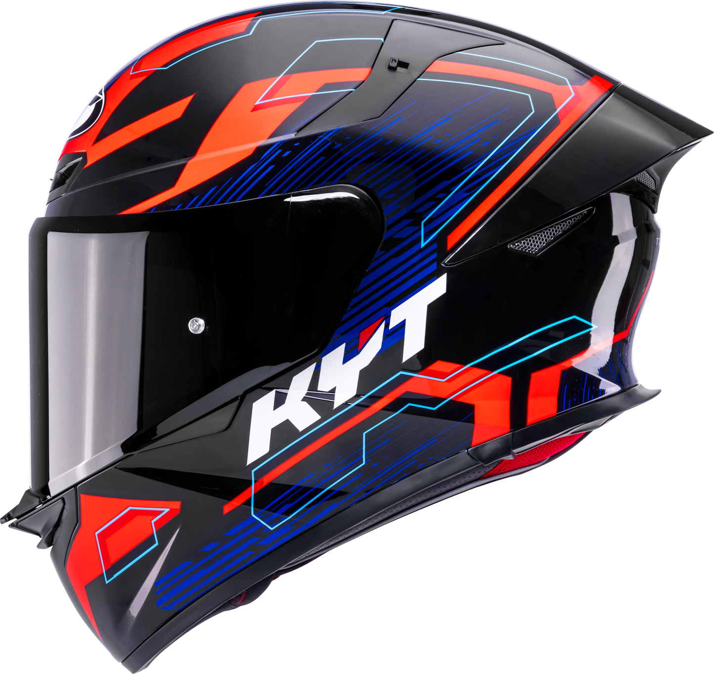 KYT TT REVO SPEEDING BLACK RED BLUE