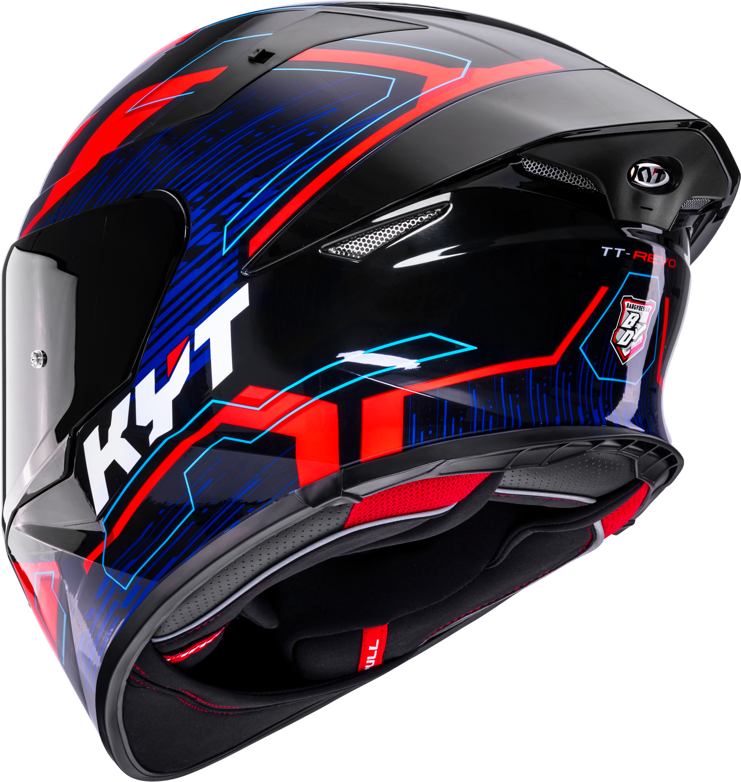 KYT TT REVO SPEEDING BLACK RED BLUE