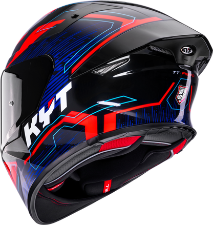 KYT TT REVO SPEEDING BLACK RED BLUE