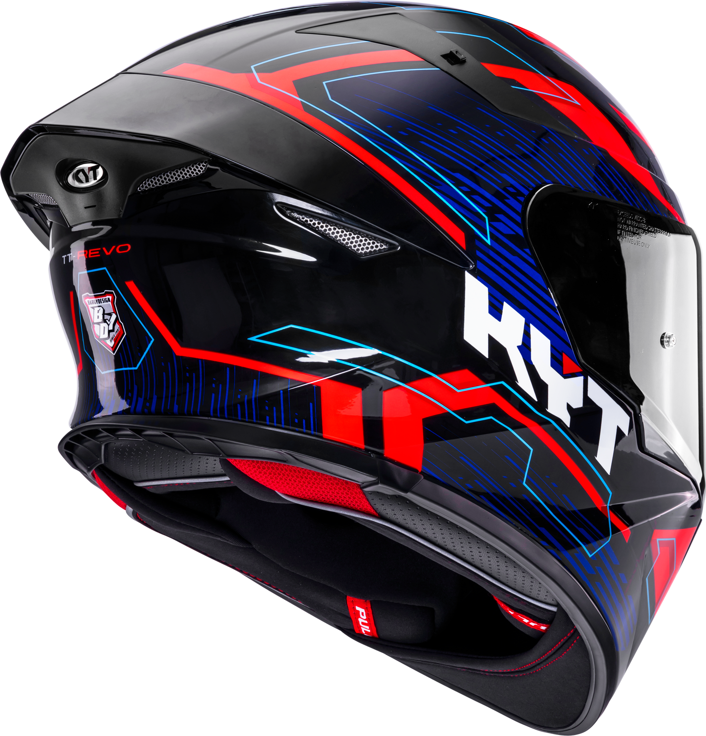 KYT TT REVO SPEEDING BLACK RED BLUE