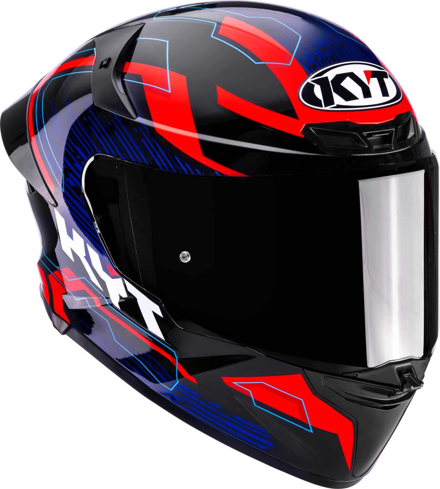 KYT TT REVO SPEEDING BLACK RED BLUE