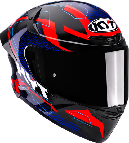 KYT TT REVO SPEEDING BLACK RED BLUE