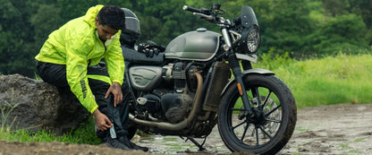 Rynox H2Go Pro Rain Pants – Black HiViz Green