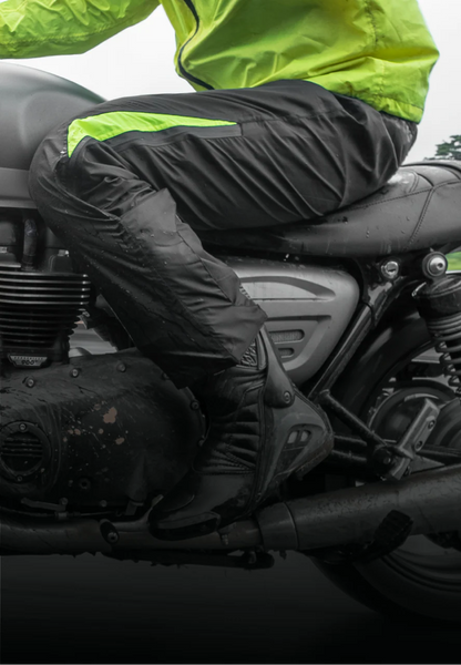 Rynox H2Go Pro Rain Pants – Black HiViz Green