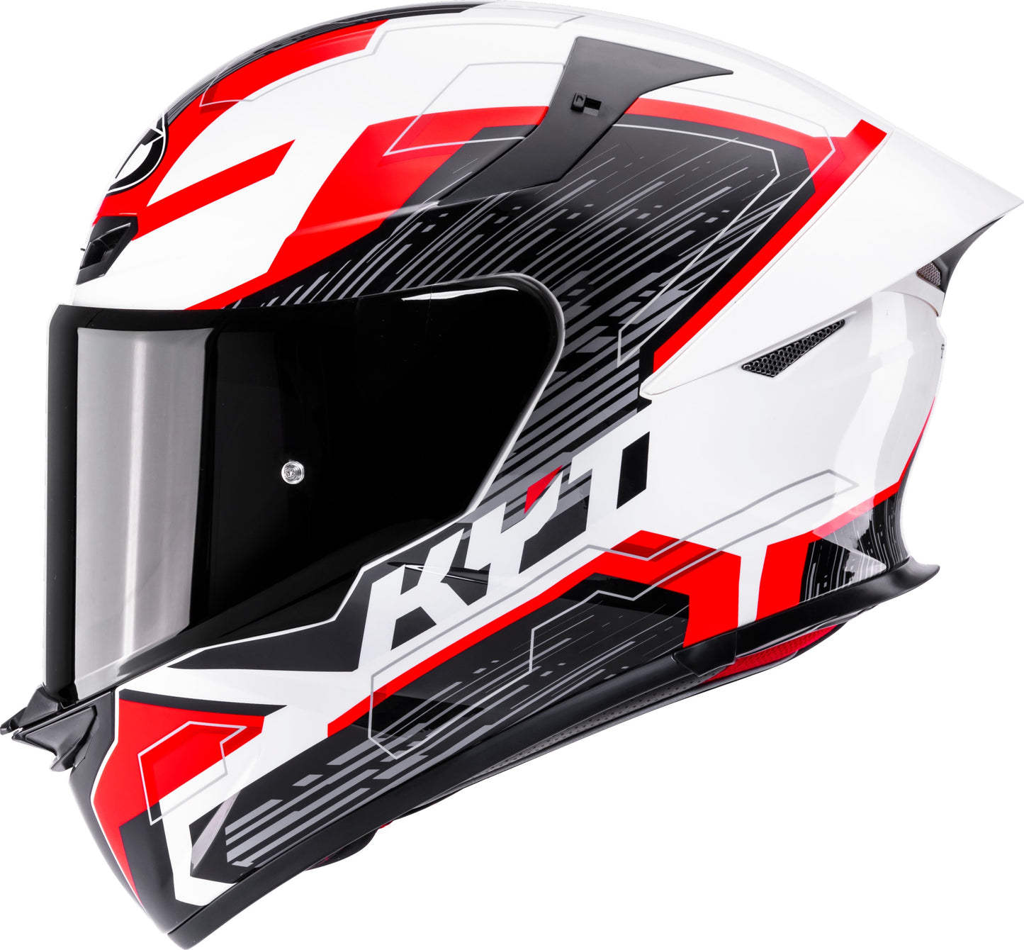 KYT TT REVO Speeding White Red Helmet