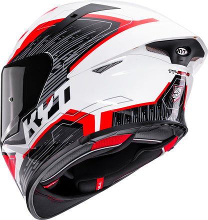 KYT TT REVO Speeding White Red Helmet
