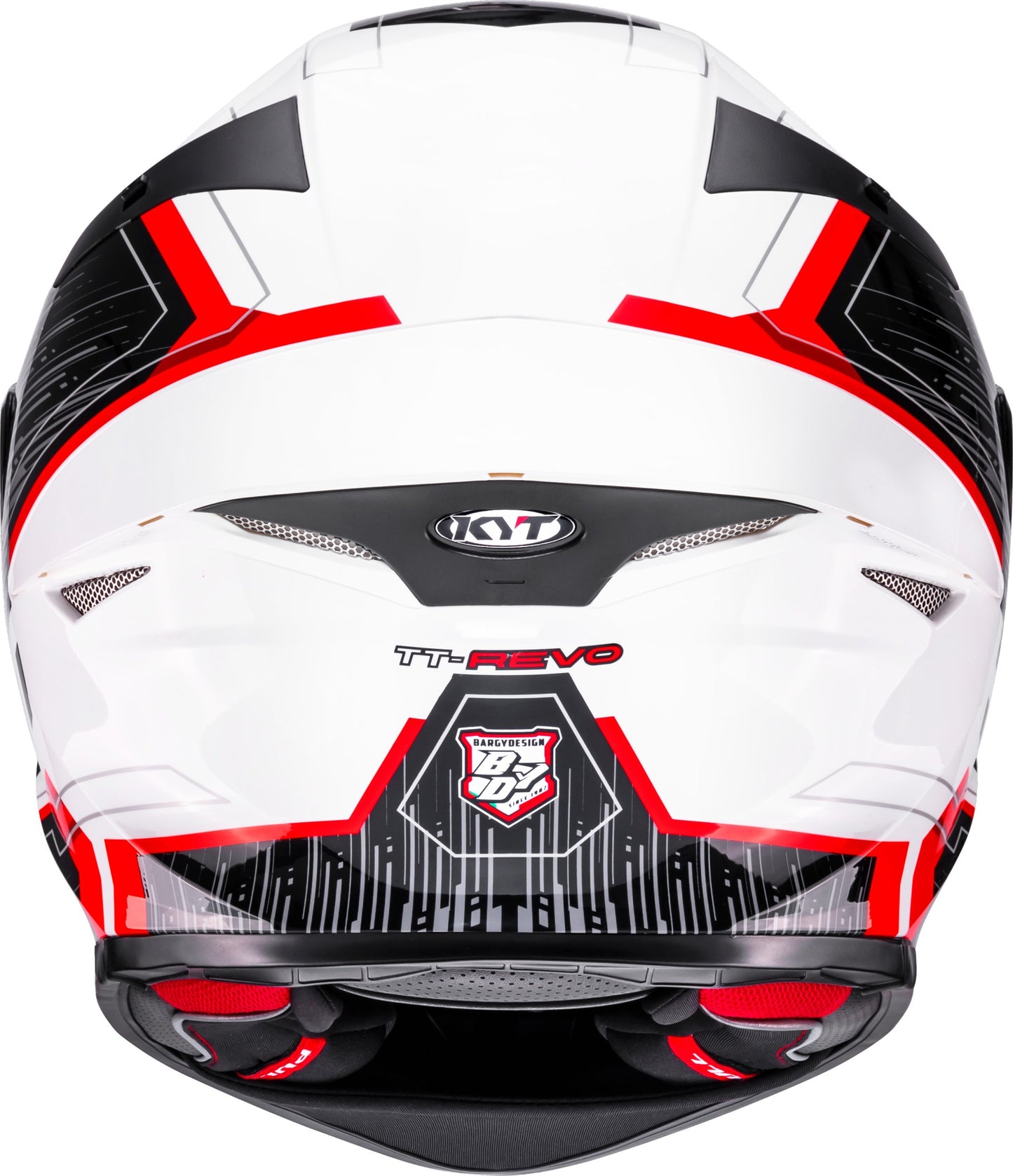 KYT TT REVO Speeding White Red Helmet