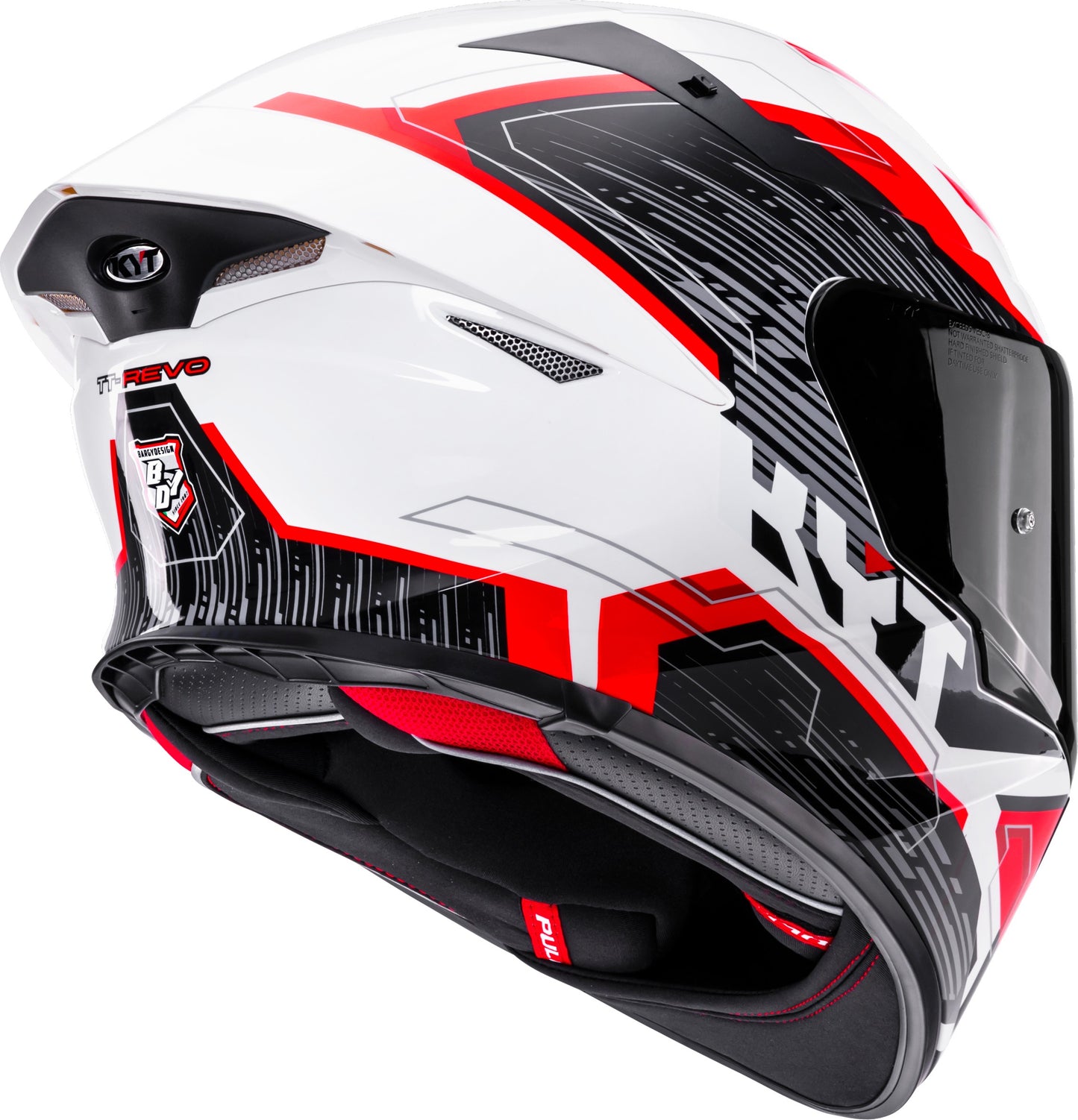 KYT TT REVO Speeding White Red Helmet