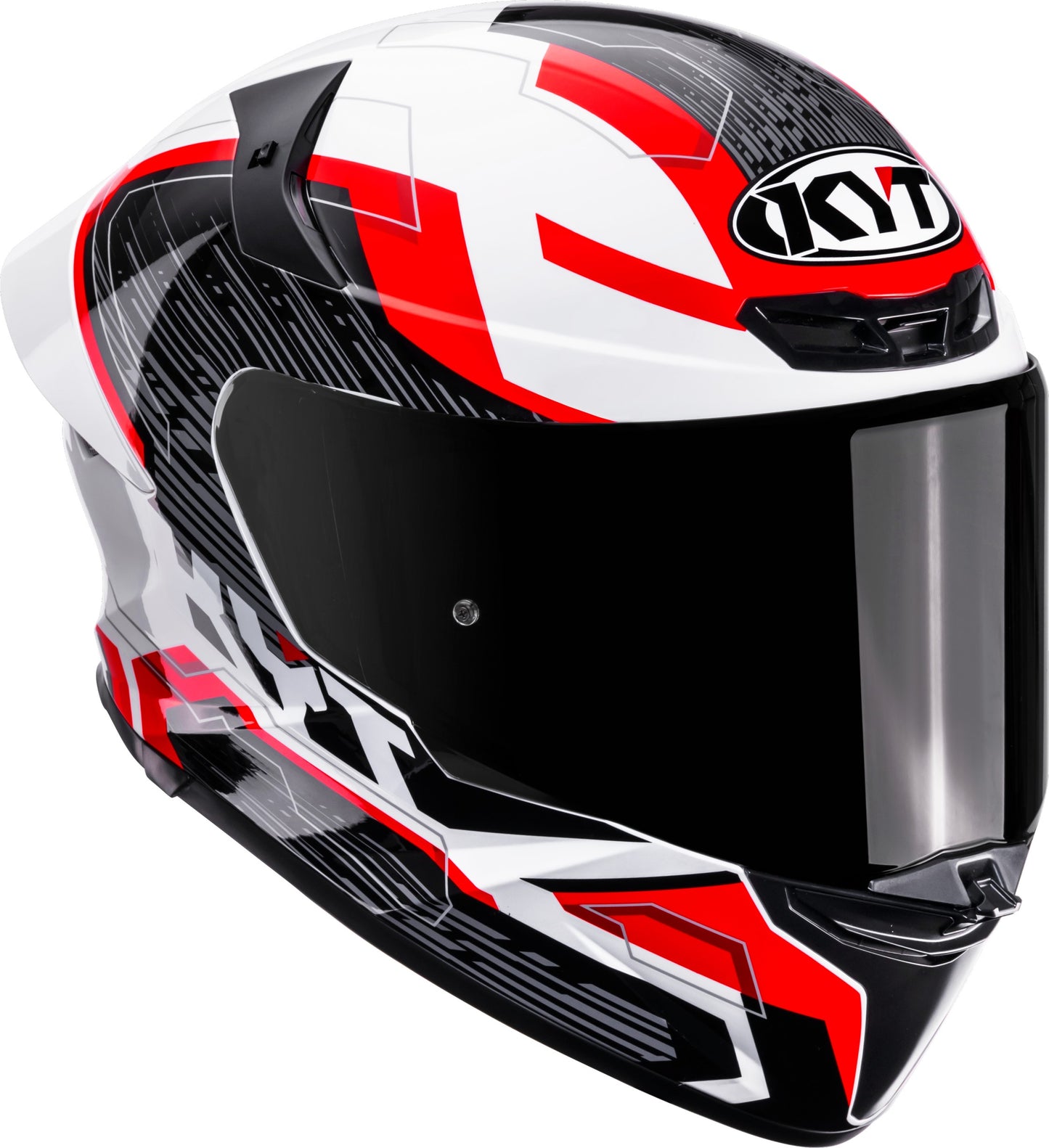KYT TT REVO Speeding White Red Helmet